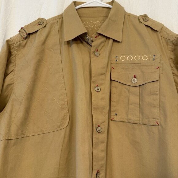 Coogi Australia XL Khaki‎ Button-up Safari Camp Shirt Steven Irwin Zookeeper - Picture 14 of 16